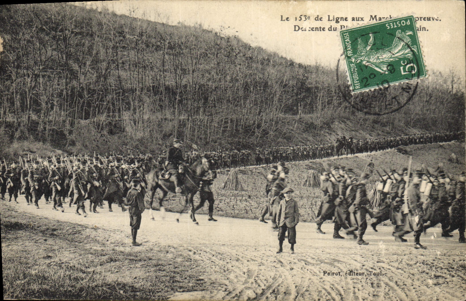 POSTAL Militaria de la VENDIMIA el 153eme de la línea