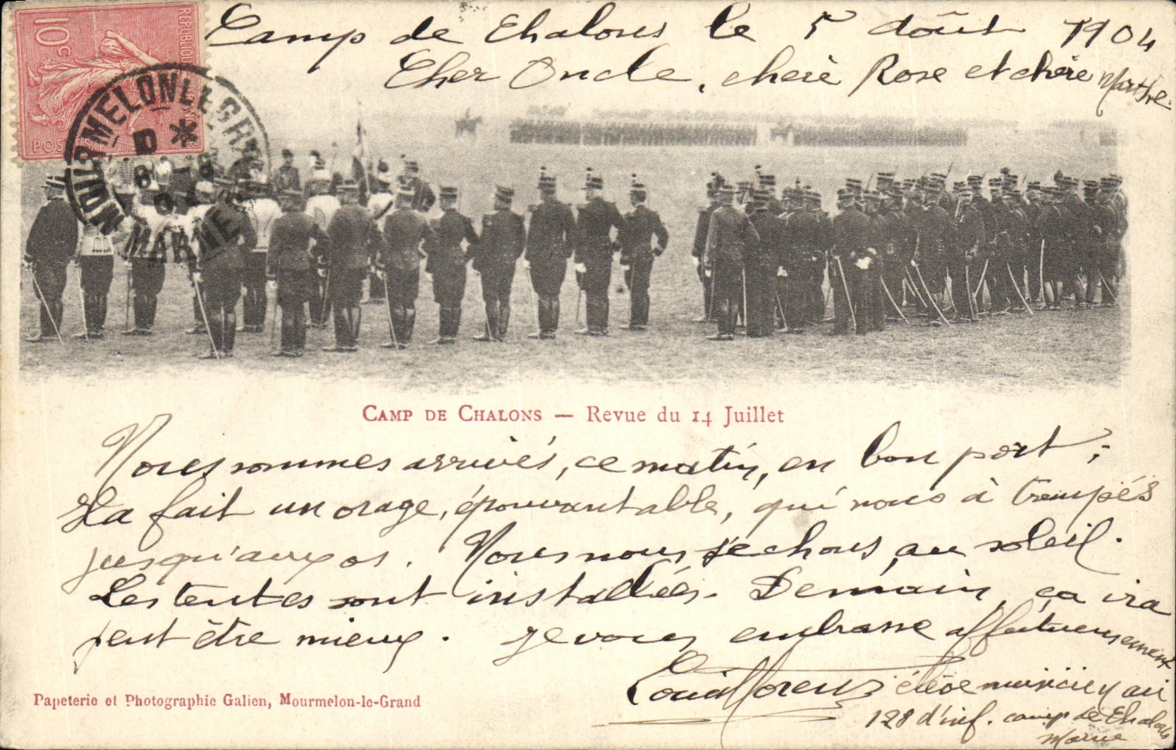 VINTAGE POSTCARD Militaria Camp of Trawl-nets Re-examined of July 14th