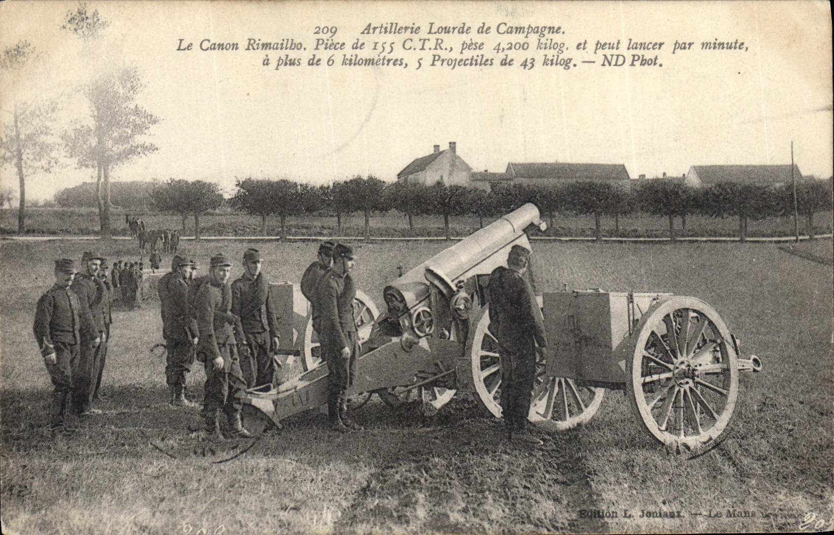 CPA Militaria Artillerie lourde de campagne La canon Rimailho