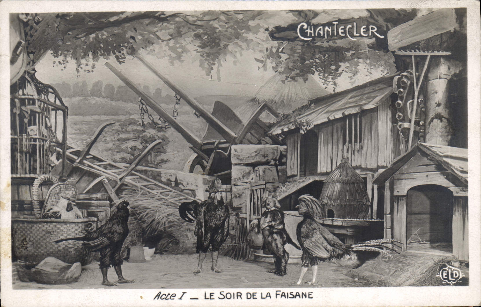 CPA Edmond Rostand Chantecler le soir de la faisane