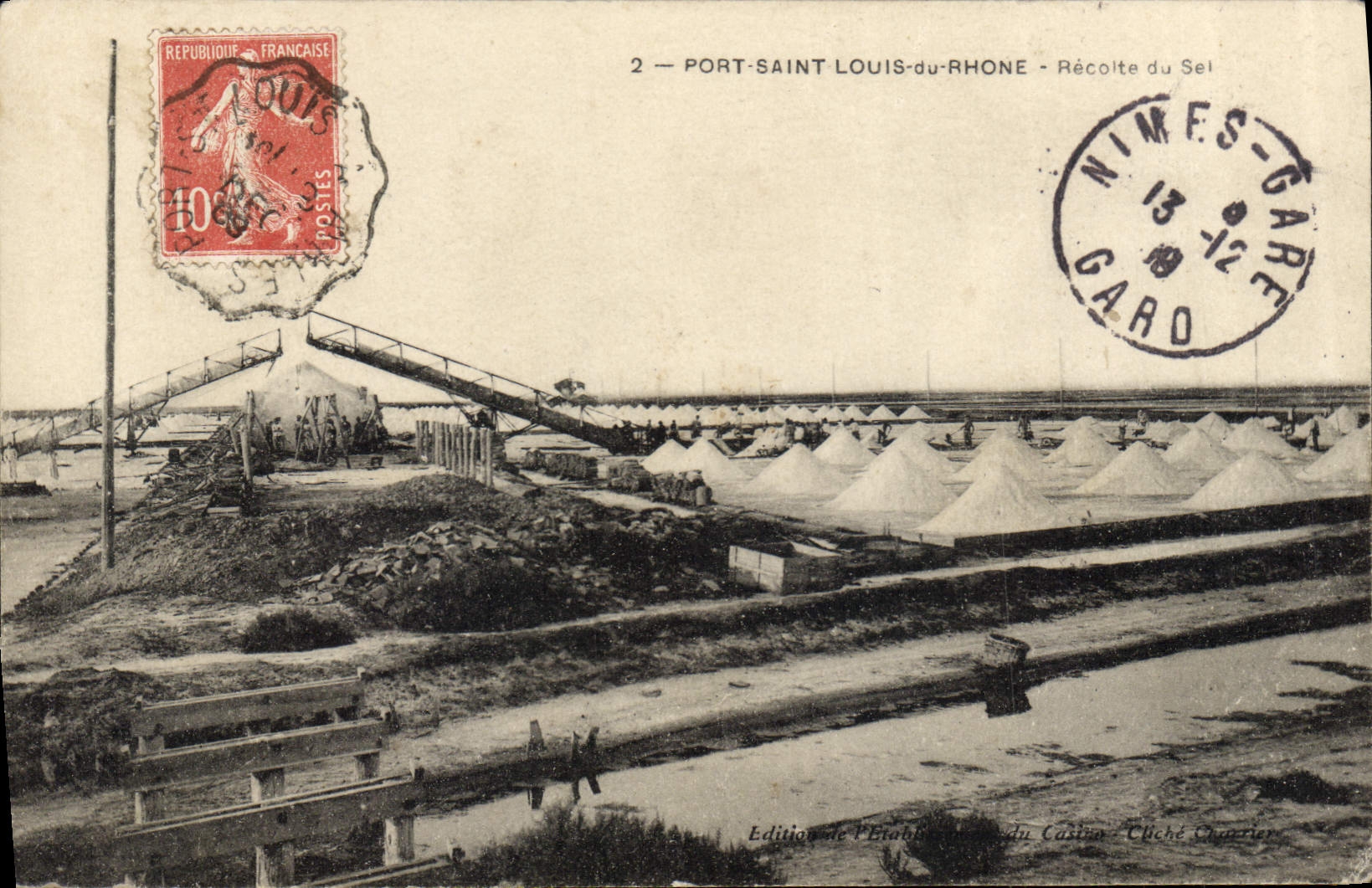 CPA Folklore Marais Salants Port Saint Louis du Rhone Recolte de sel