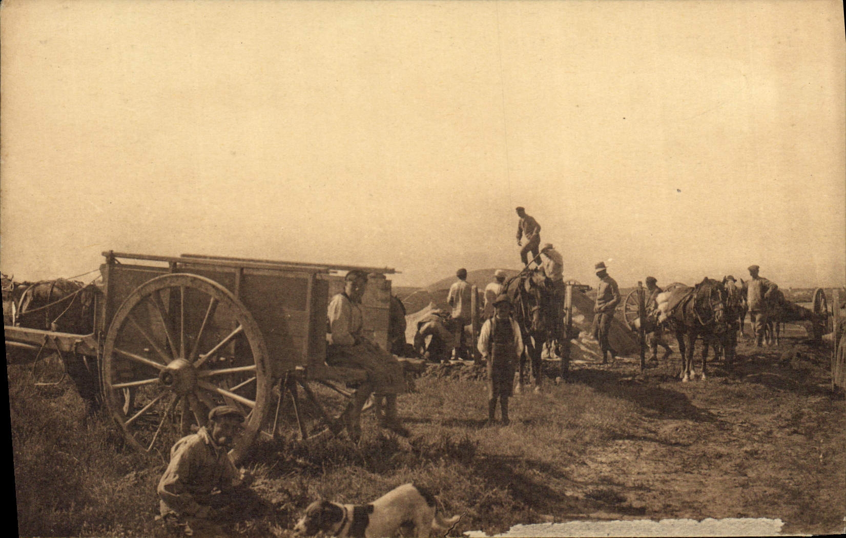 VINTAGE POSTCARD Folklore Salt-water Marshes Island of Noirmoutier Cahrroi known salt