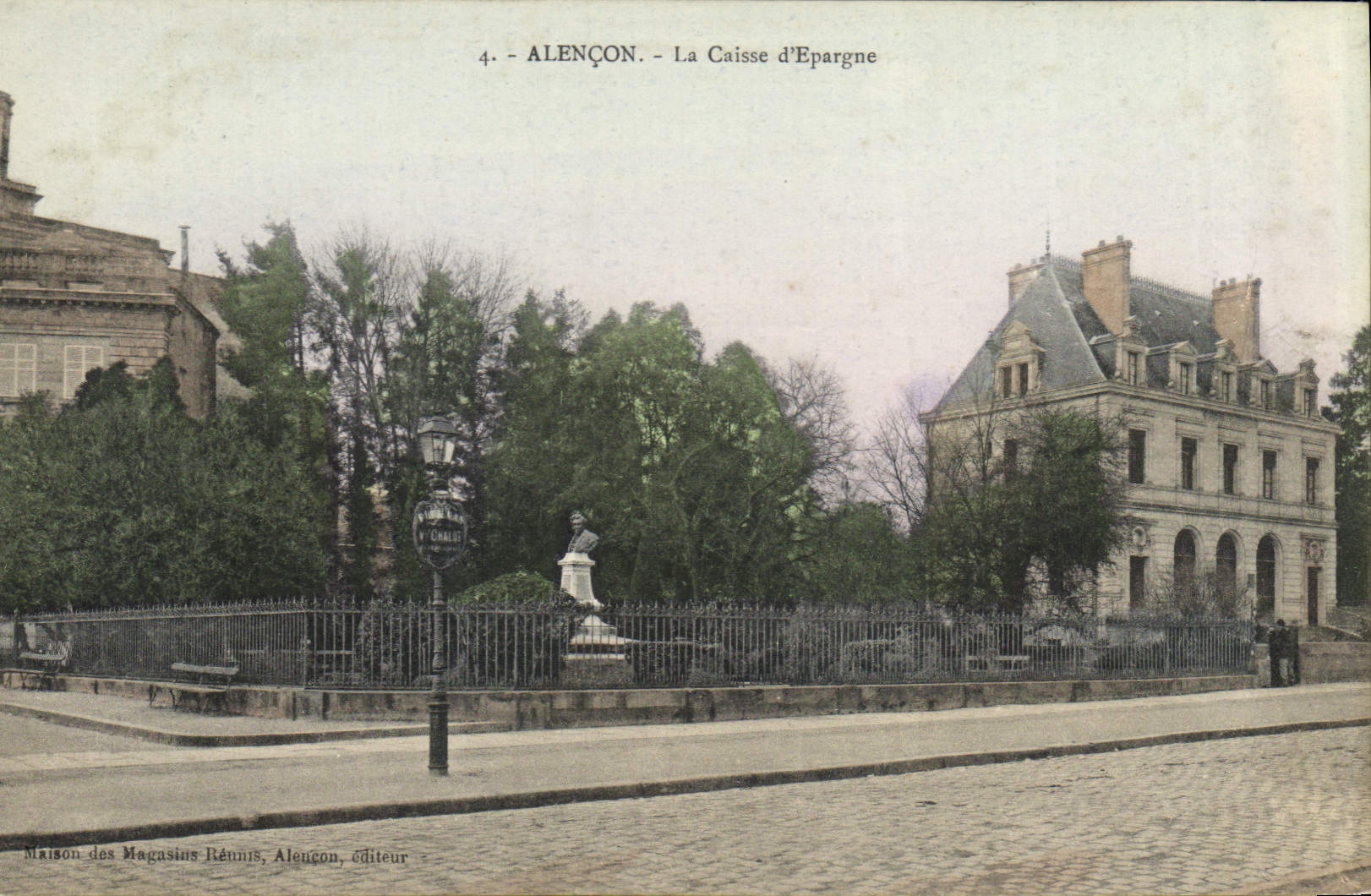 VINTAGE POSTCARD Bank Savings bank Alencon