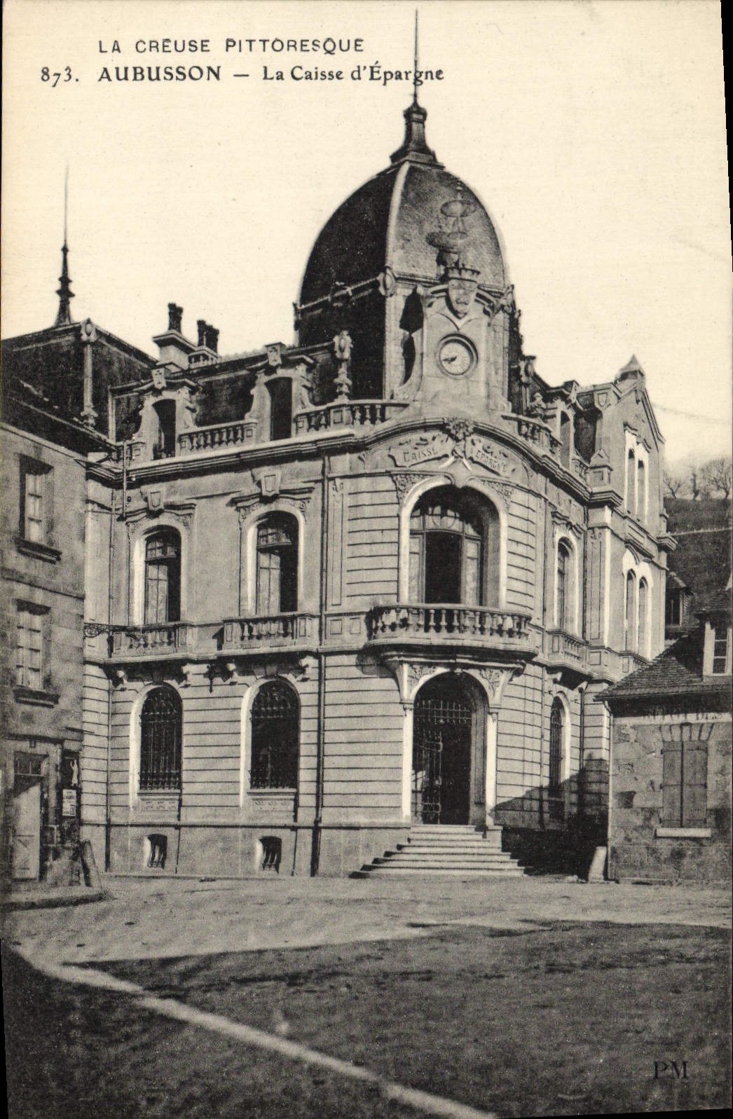 VINTAGE POSTCARD Bank Savings bank Aubusson