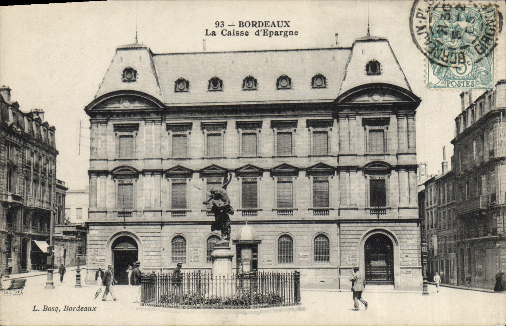 VINTAGE POSTCARD Bank Savings bank Bordeaux