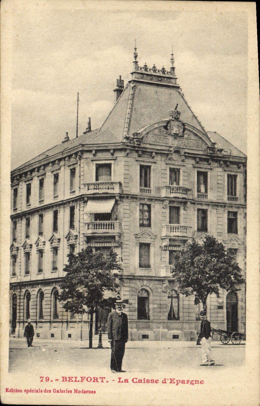 VINTAGE POSTCARD Bank Savings bank Belfort