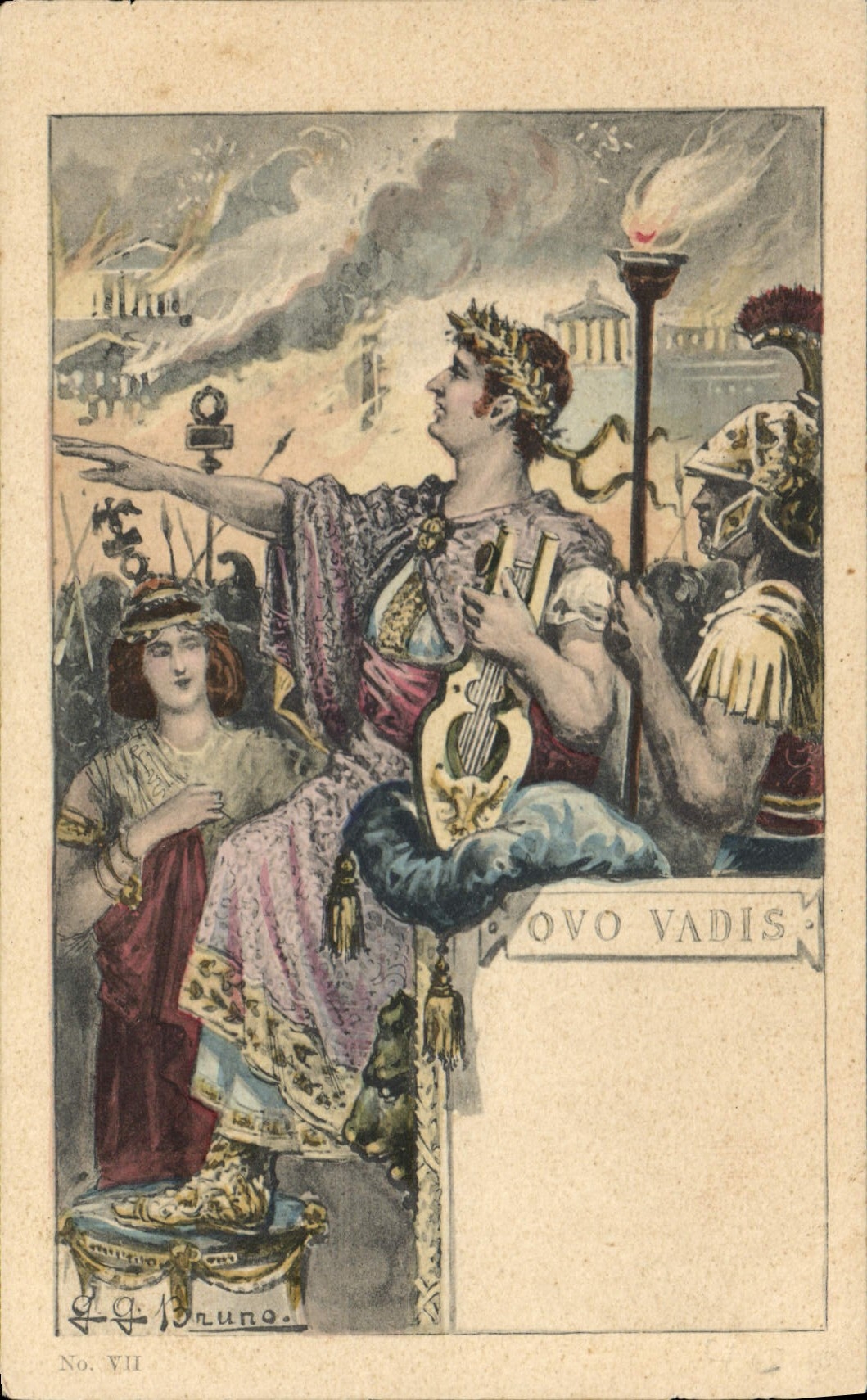 VINTAGE POSTCARD Fantasy Illustrator Quo Vadis Cesar