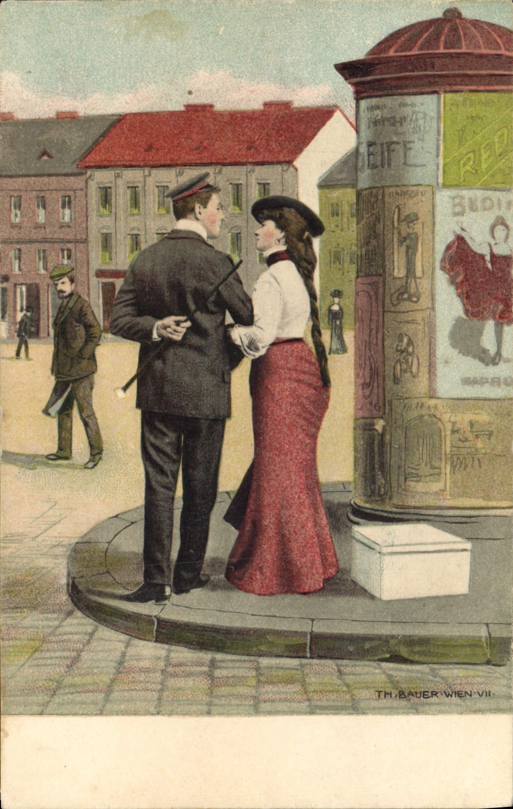 VINTAGE POSTCARD Fantasy Illustrator Woman Wien Bauer