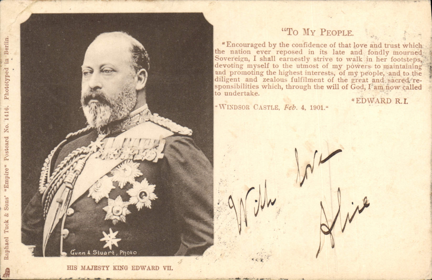 VINTAGE POSTCARD His majety King Edward VII