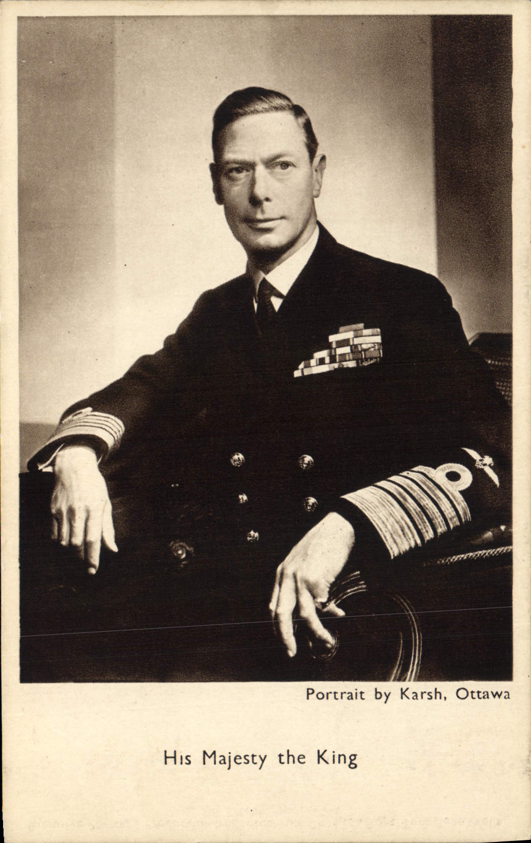 CPA His majesty the King Karsh Ottawa