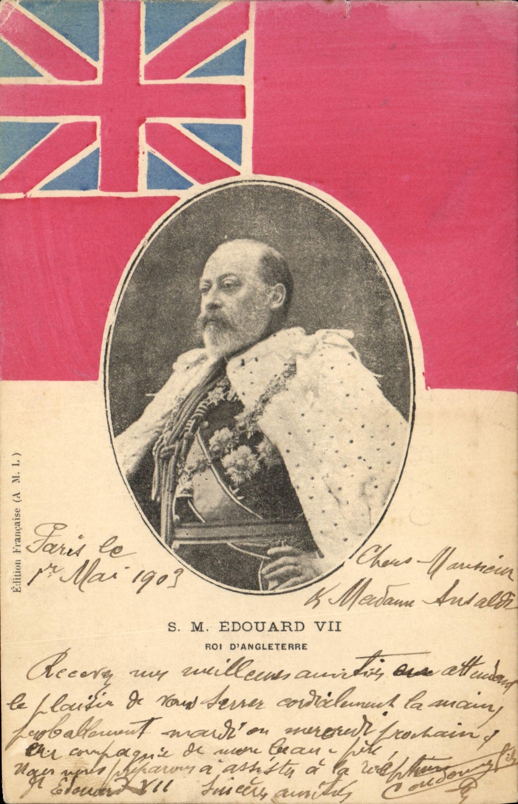 VINTAGE POSTCARD SM Edouard VII King d' Angleterre