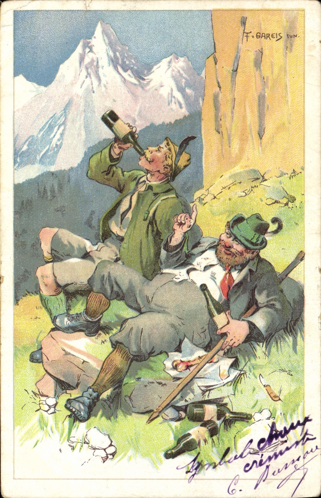 VINTAGE POSTCARD Fantaisie Gareis Illustrator Drives out Hunter