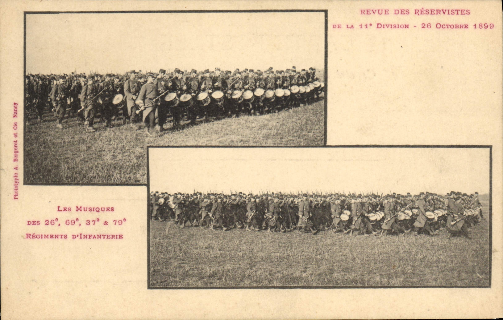 CPA Militaria Revue des Reservistes de la 11eme division 1899