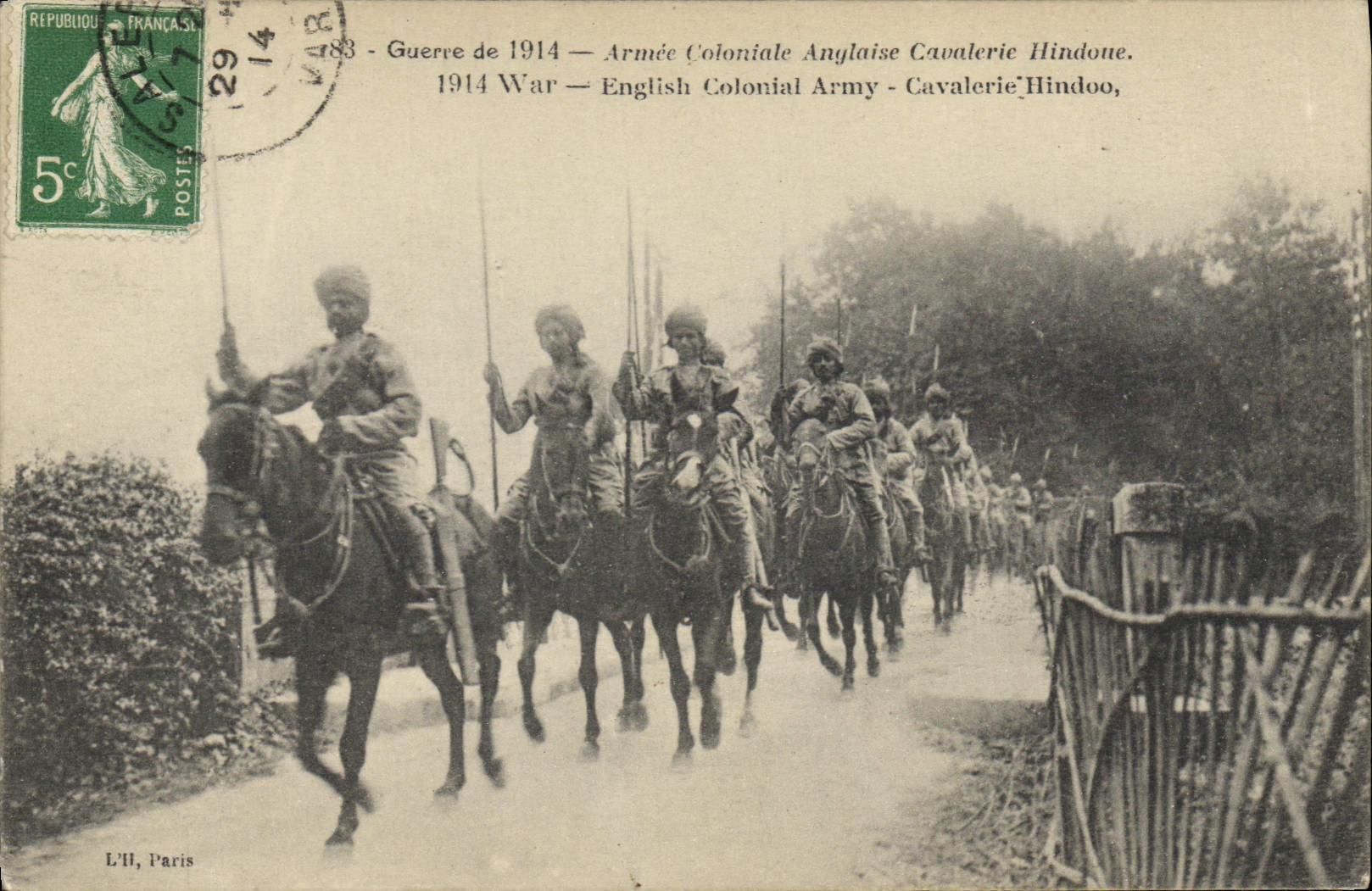 VINTAGE POSTCARD Militaria Colonial army English Hindu Cavalry