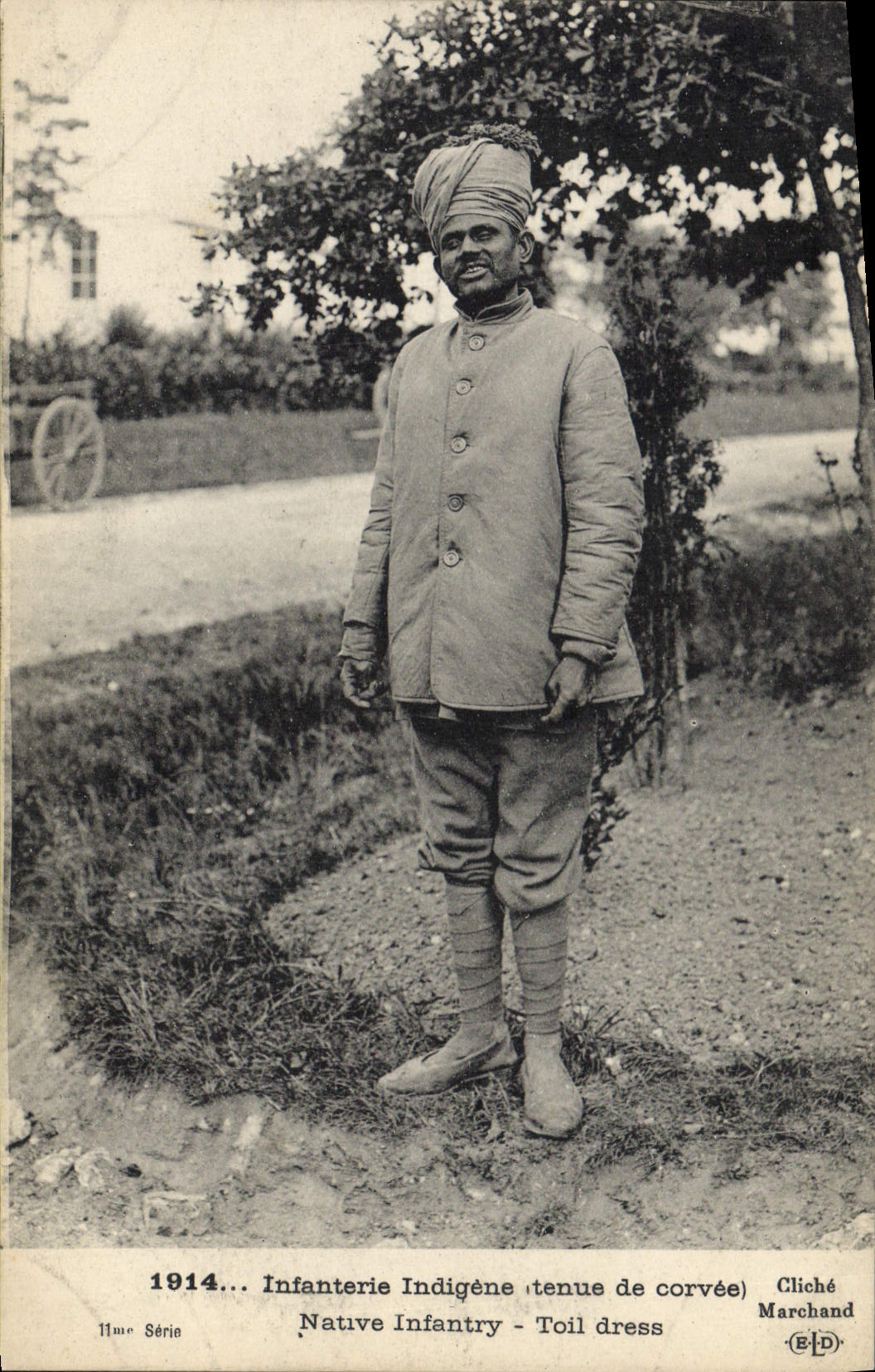 VINTAGE POSTCARD indigenous Militaria Infantry Fatigue dress