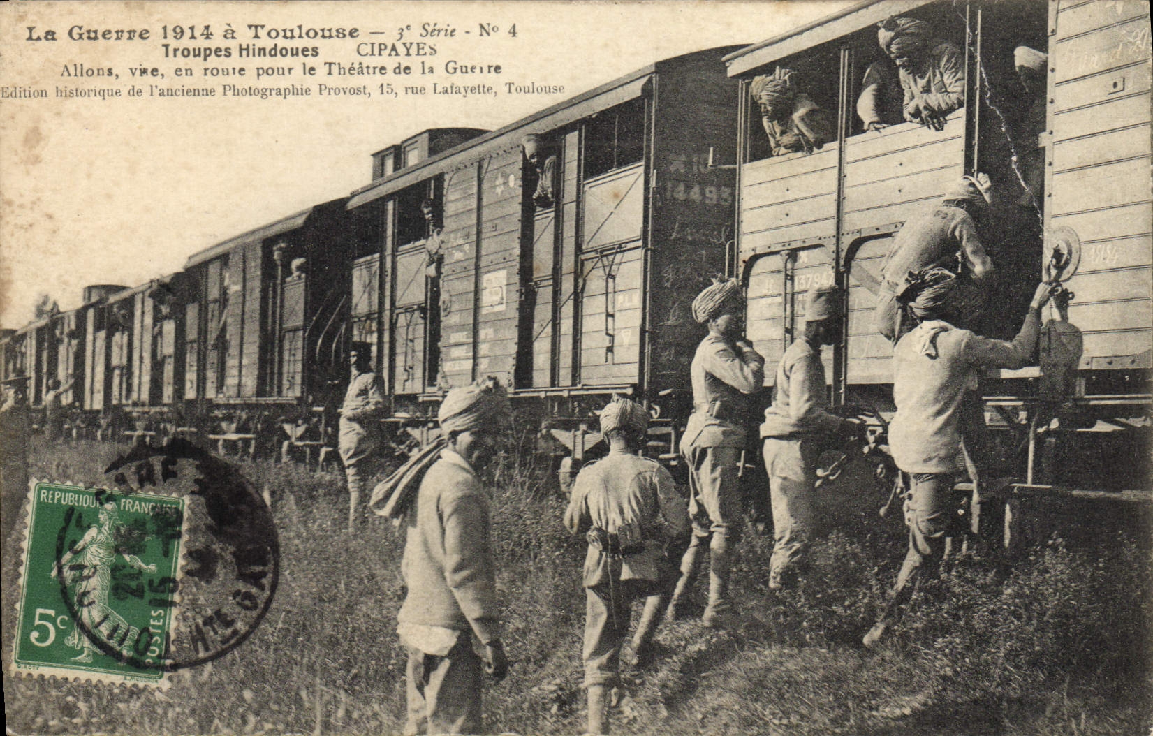 CPA Militaria Toulouse Troupes hindoues Train 