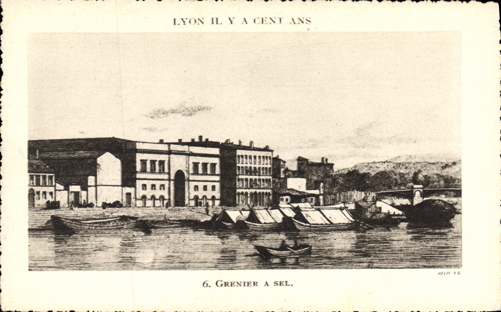 VINTAGE POSTCARD Lyon it ya hundred years Grenier has salt