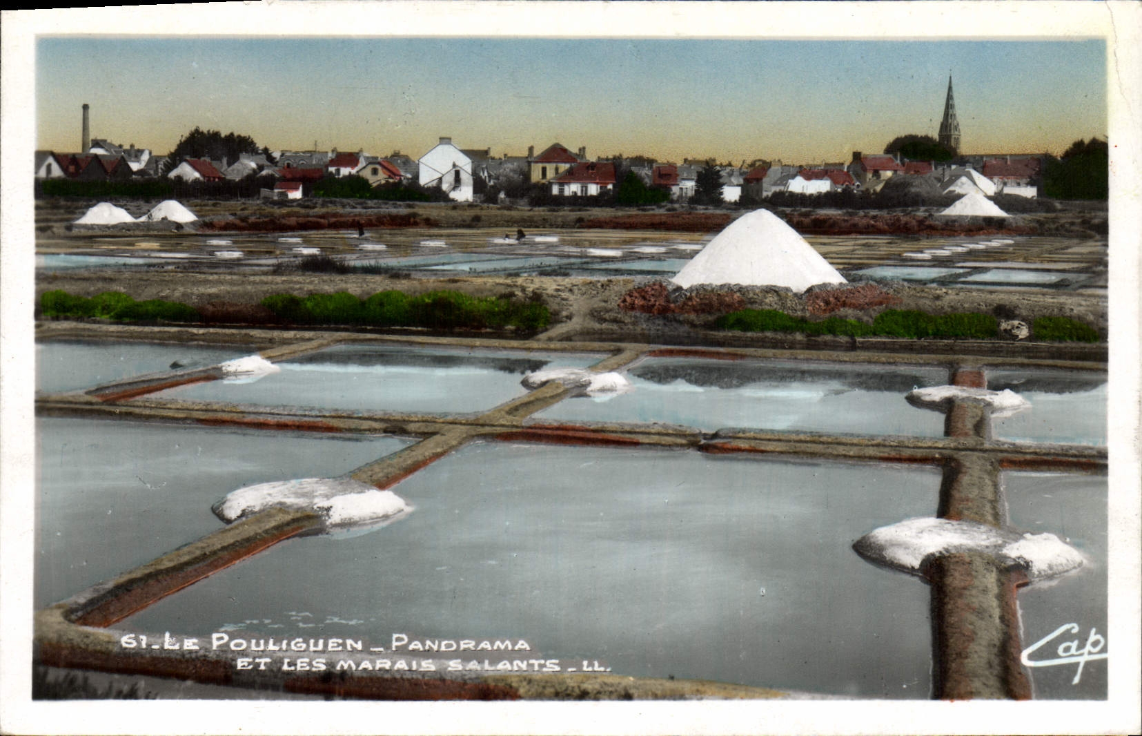 CPA Le Pouliguen Panorama et les Marais salants