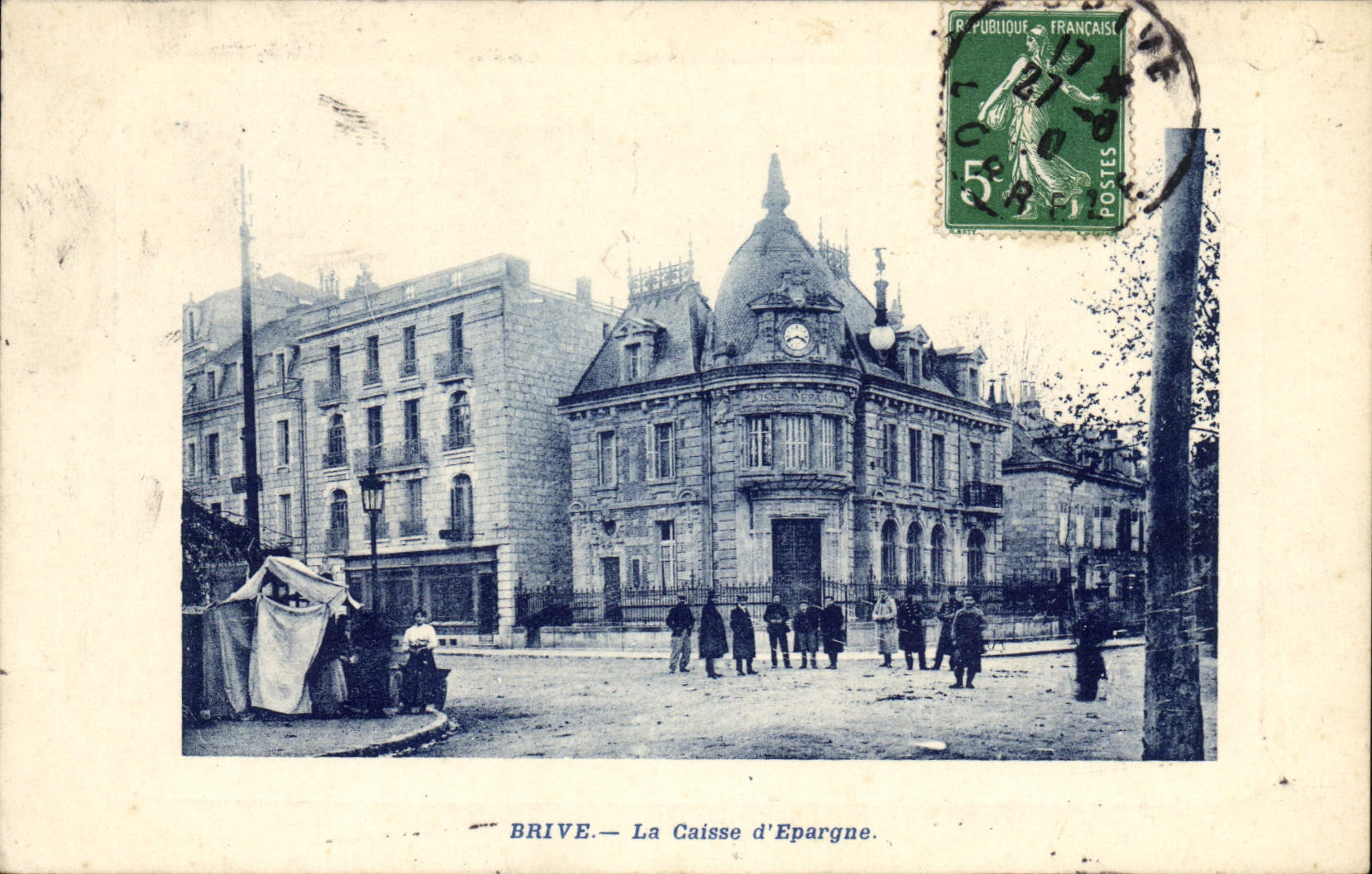 VINTAGE POSTCARD Brive Bank the Savings bank