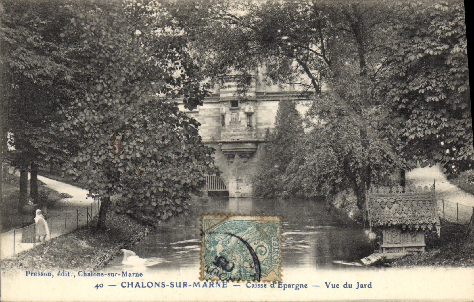 CPA Banque Chalons sur Marne La Caisse d'Epargne Vue du Jard
