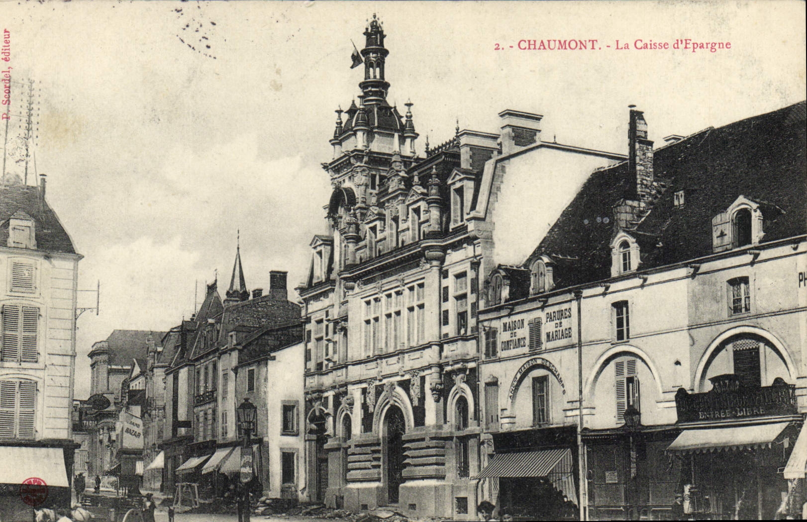 VINTAGE POSTCARD Chaumont Bank the Savings bank
