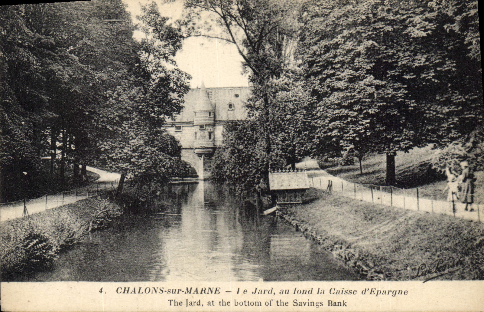 VINTAGE POSTCARD Bank Trawl-nets on the Marne Jard At the bottom the Savings bank