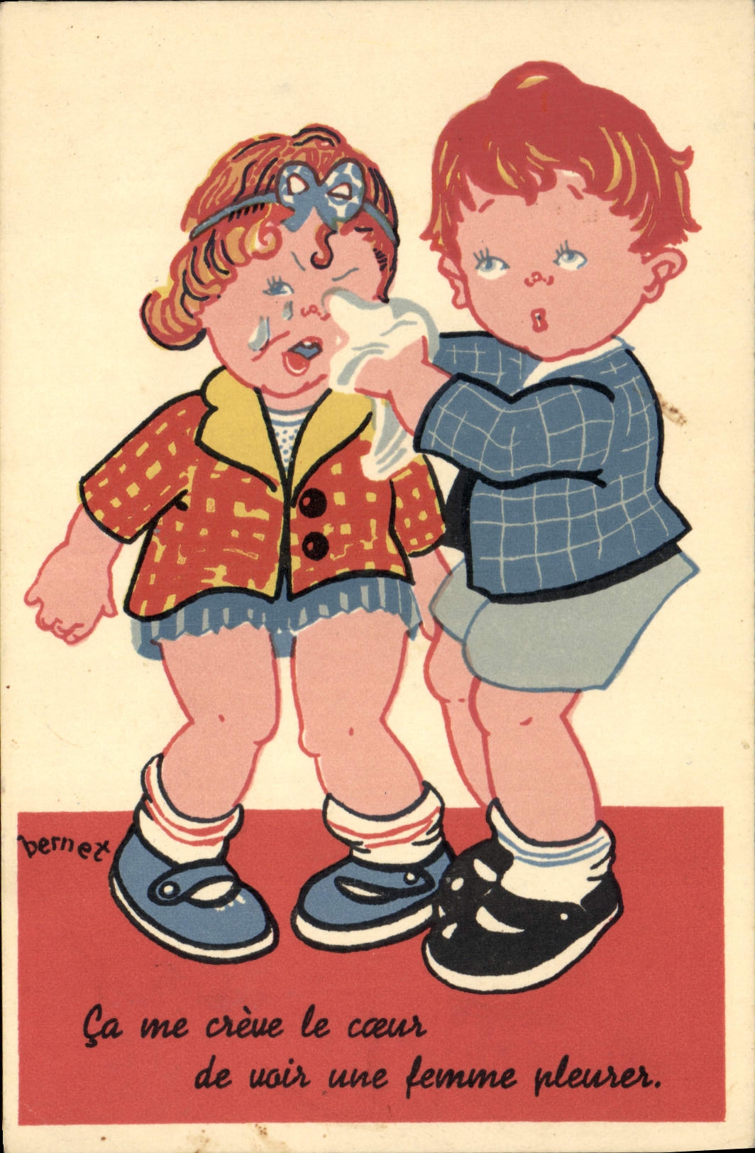 VINTAGE POSTCARD Fantasy Illustrator Bernet Children