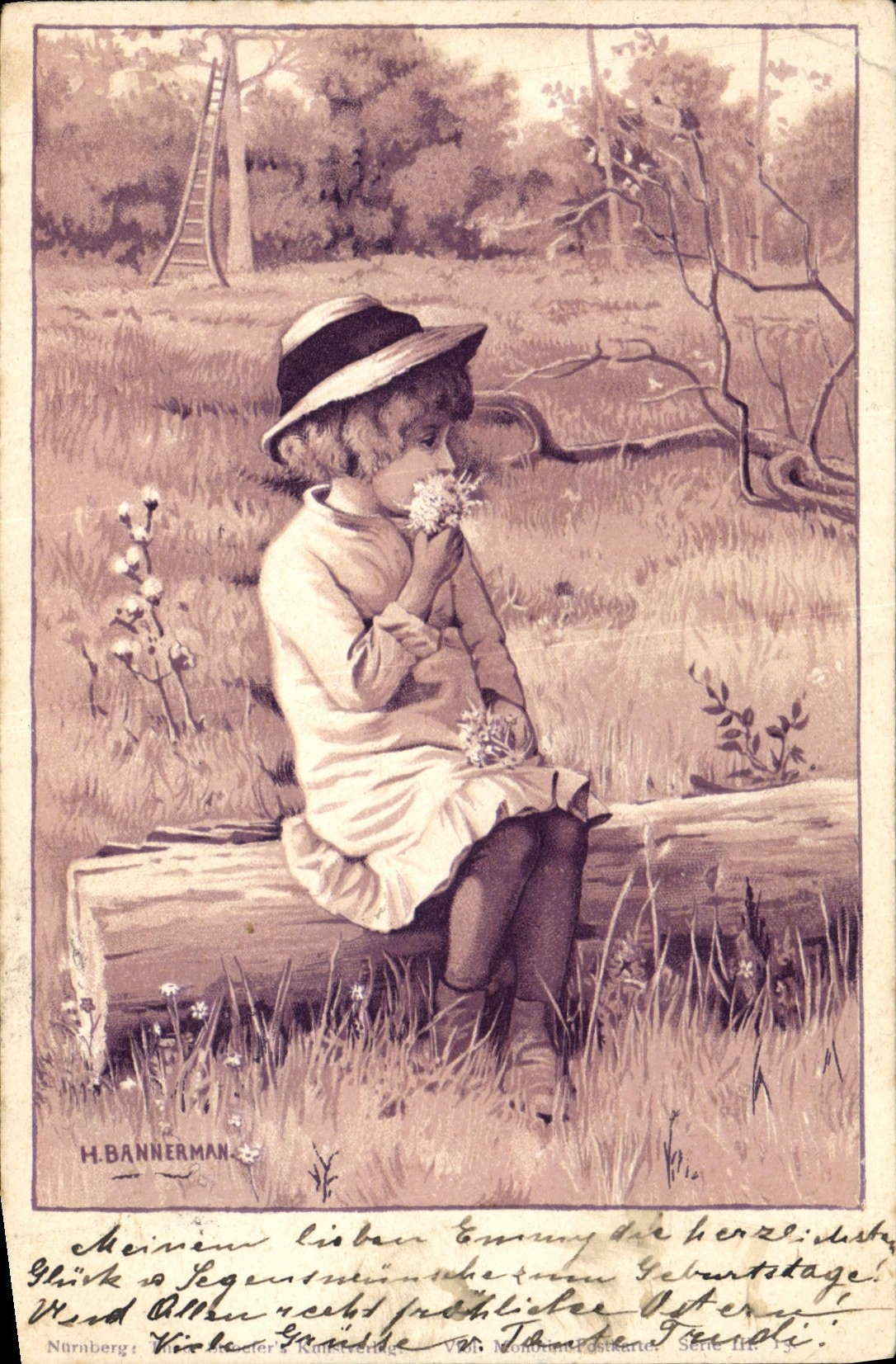 VINTAGE POSTCARD Fantasy Illustrator Bannerman Child