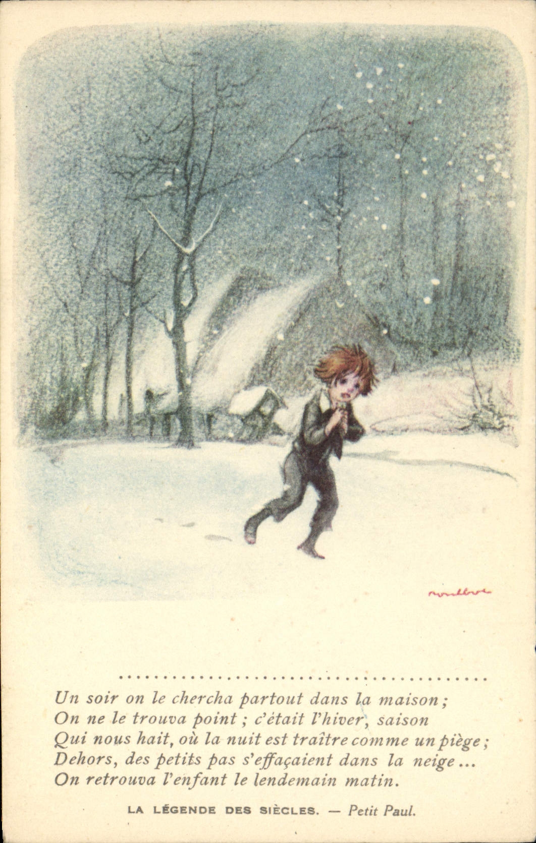 CPA Fantaisie Illustrateur Poulbot Victor Hugo La legende des siecles Petit Paul