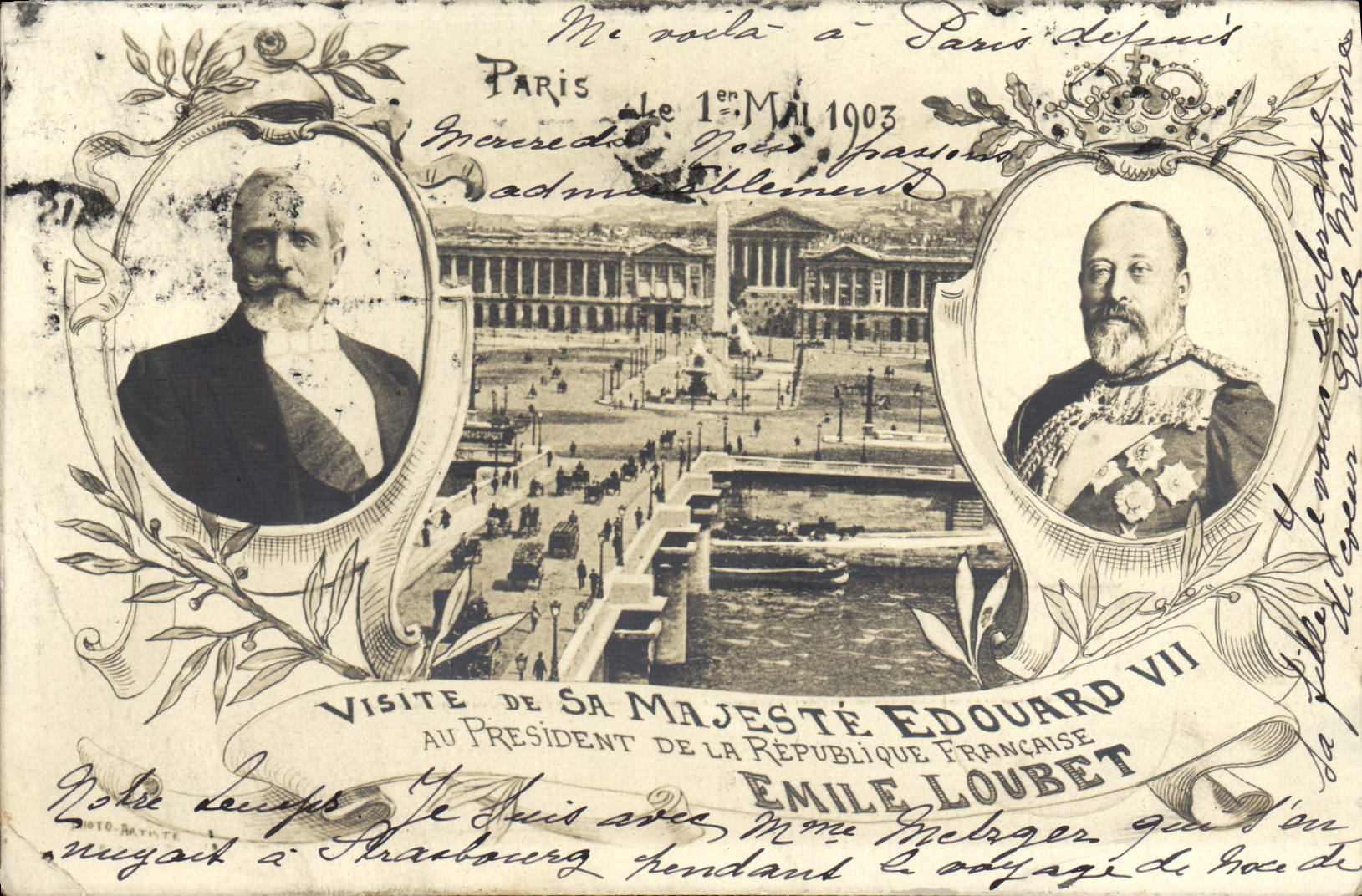 CPA Paris 1er Mai 1903 Visite de sa majeste Edouard VII Emile Loubet