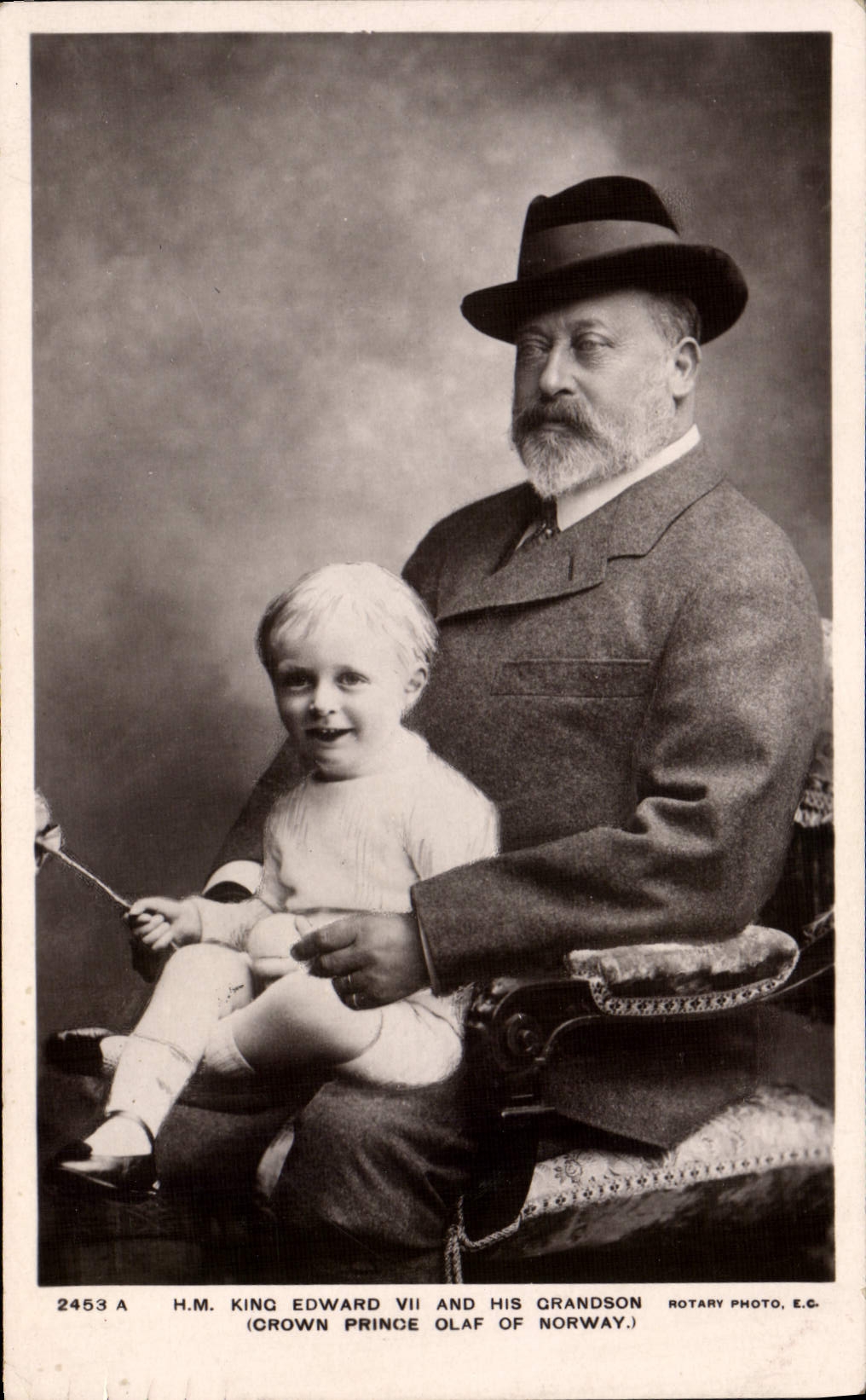 CPA HM King Edward VII and his grandson Crown Prince Olaf of Norway