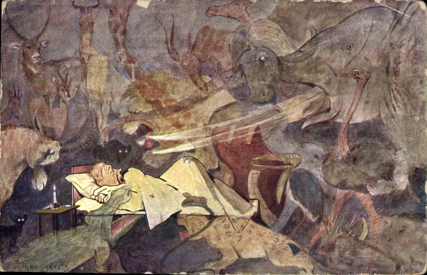 VINTAGE POSTCARD Fantasy Illustrator Phantoms