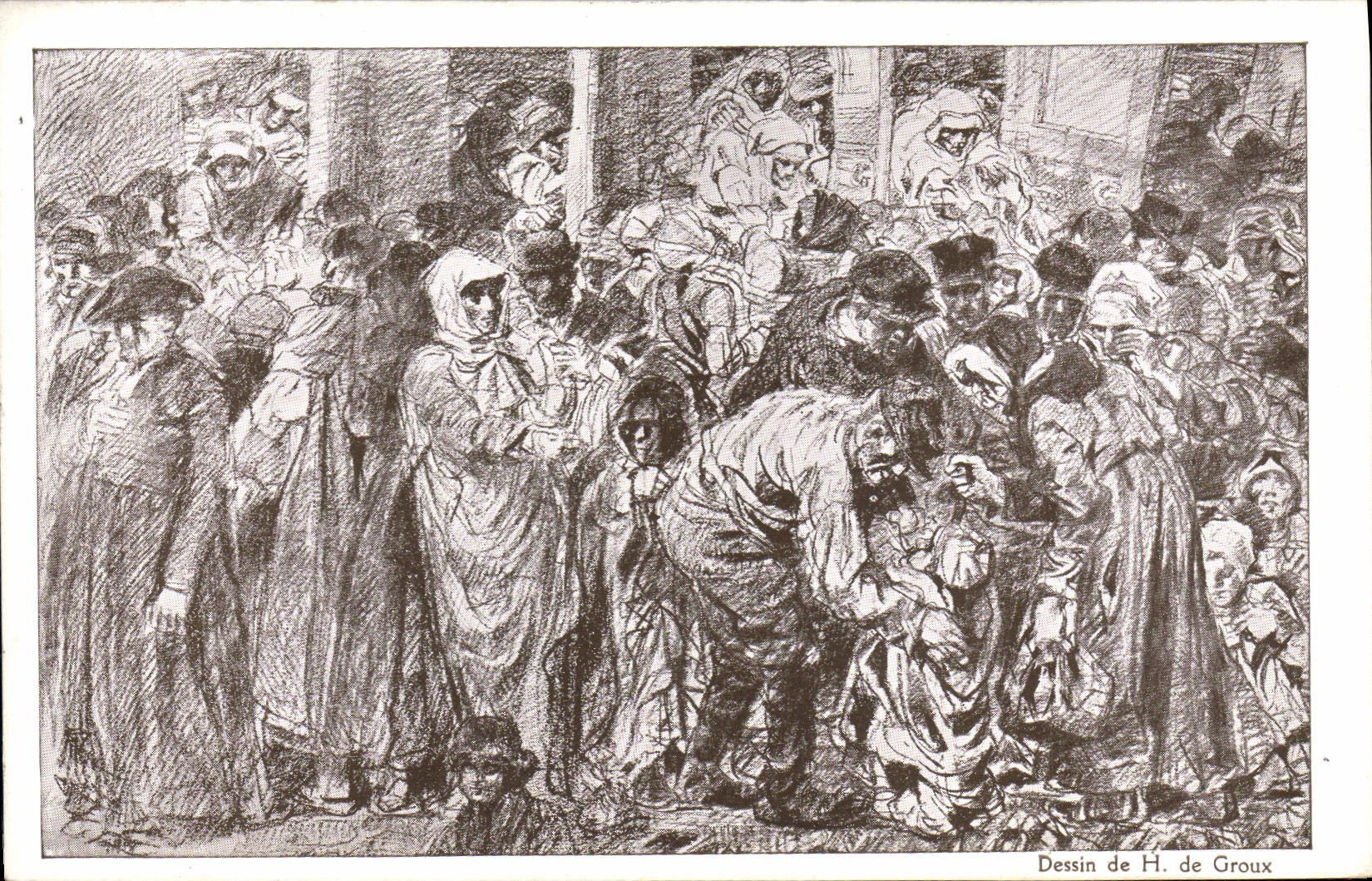 VINTAGE POSTCARD Fantasy Illustrator National Help H of Groux