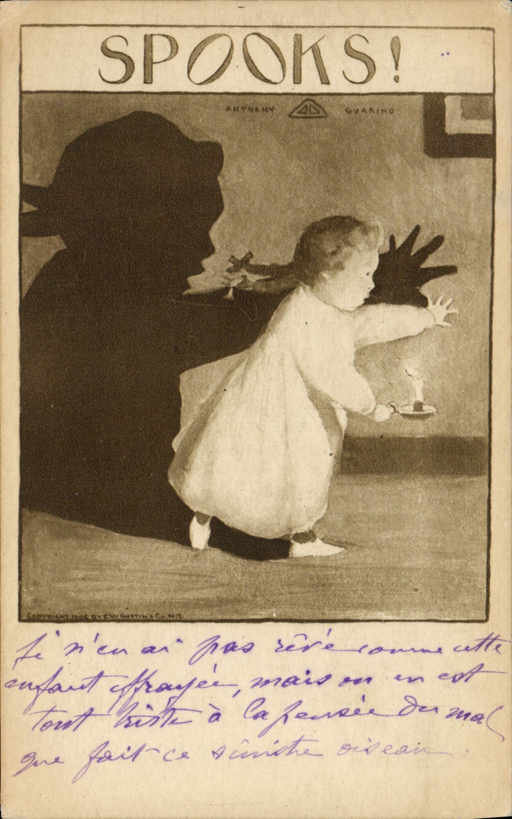 VINTAGE POSTCARD Fantasy Illustrator Enafnt Spooks