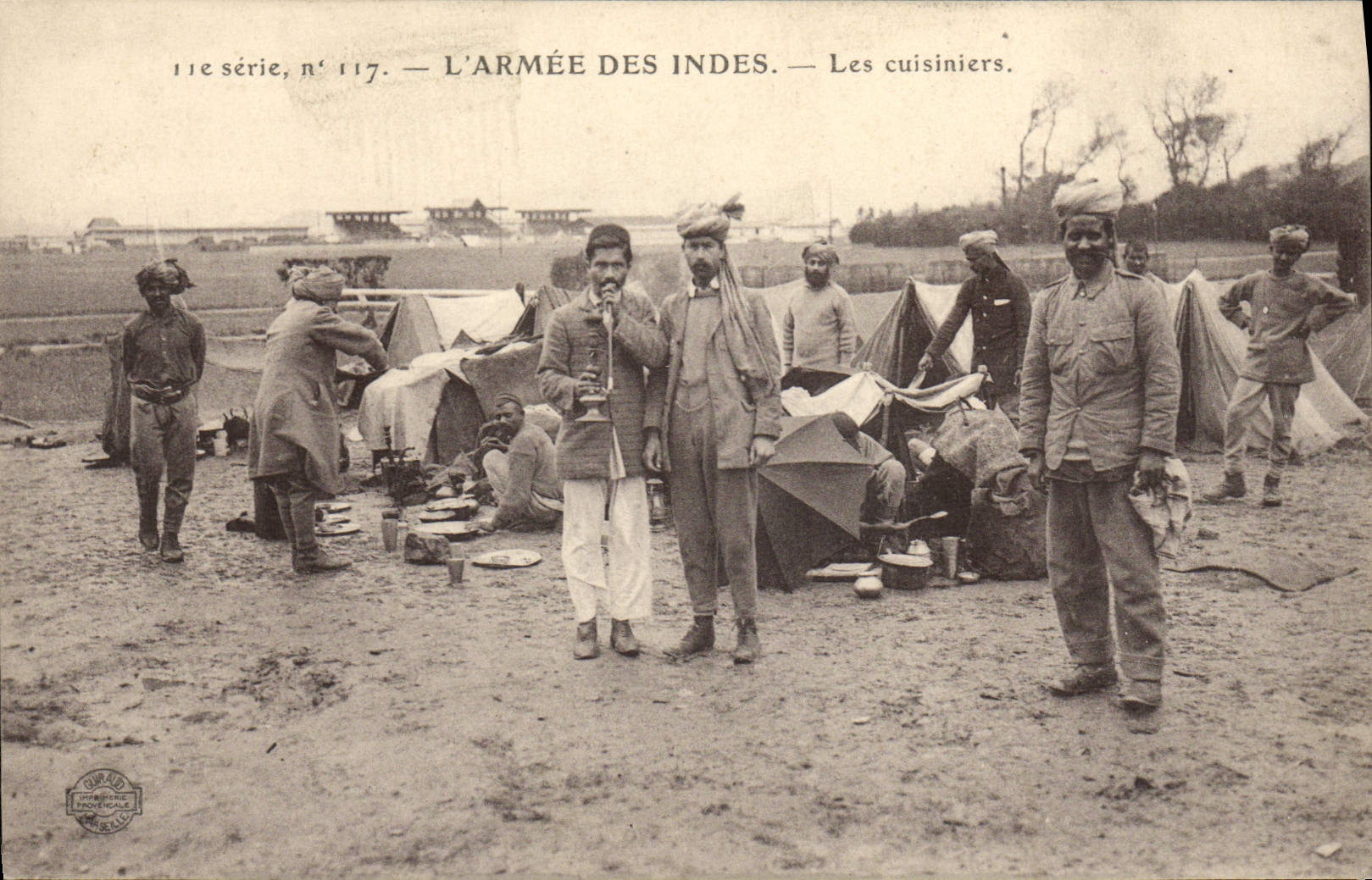 POSTAL Militaria de la VENDIMIA que el ejército de Indias cocina