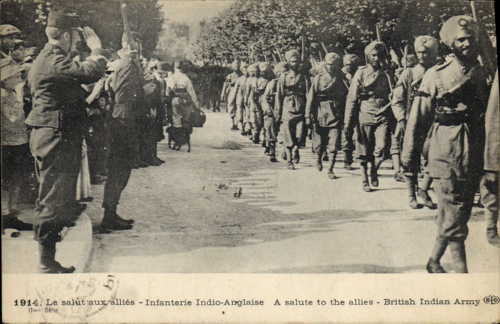 VINTAGE POSTCARD Militaria English Indio Infantry