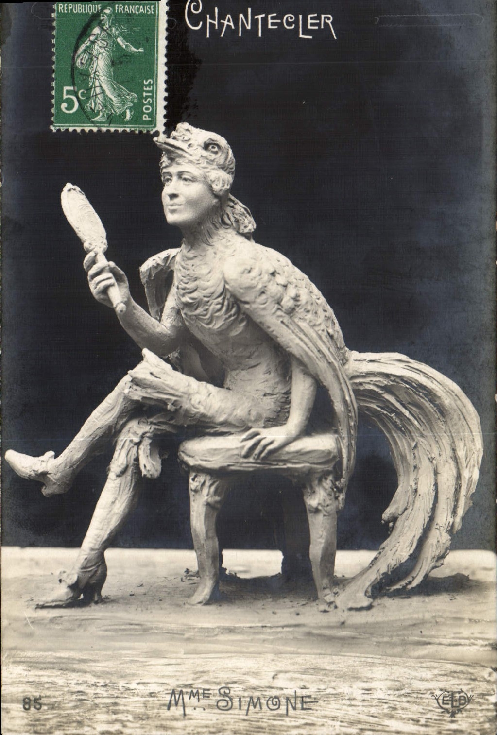 VINTAGE POSTCARD Theater Edmond Rostand Chantecler Mrs. Simone
