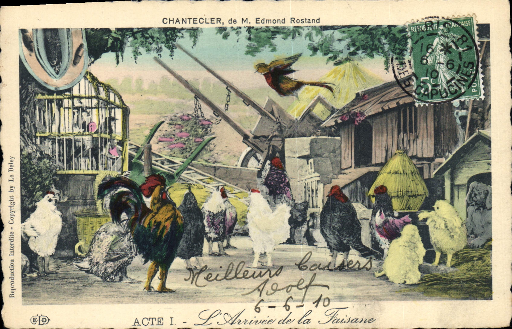 CPA Theatre Edmond Rostand Chantecler L'arrivee de la faisane