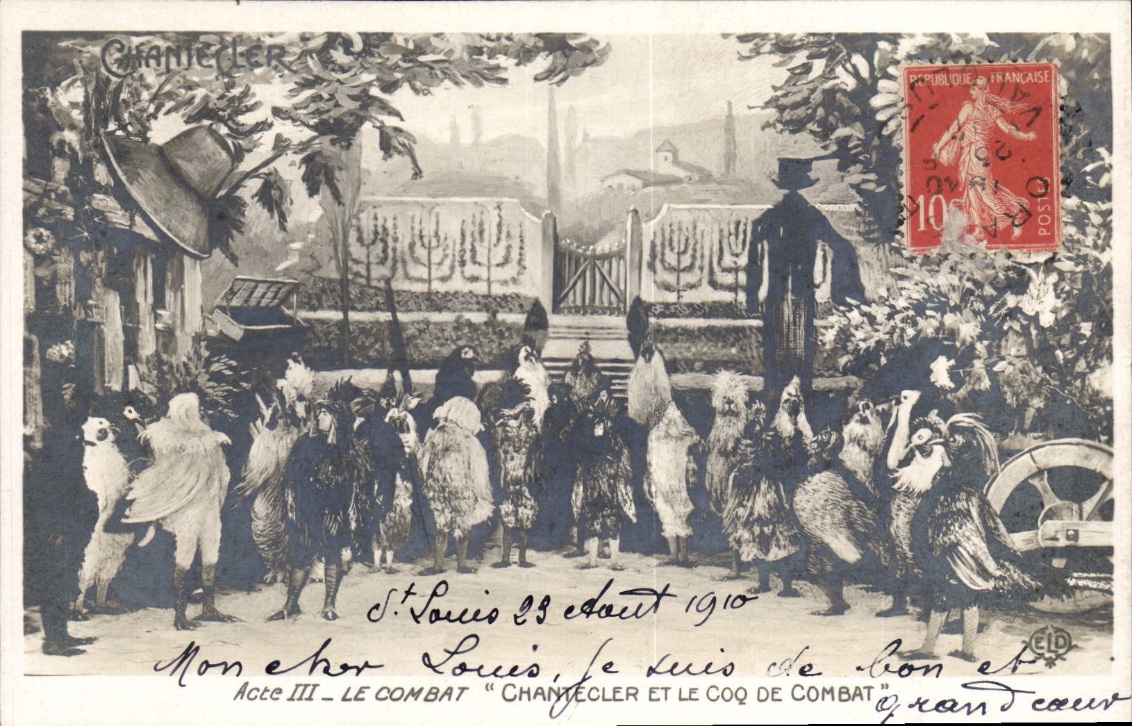 CPA Theatre Edmond Rostand Chantecler et le coq de combat
