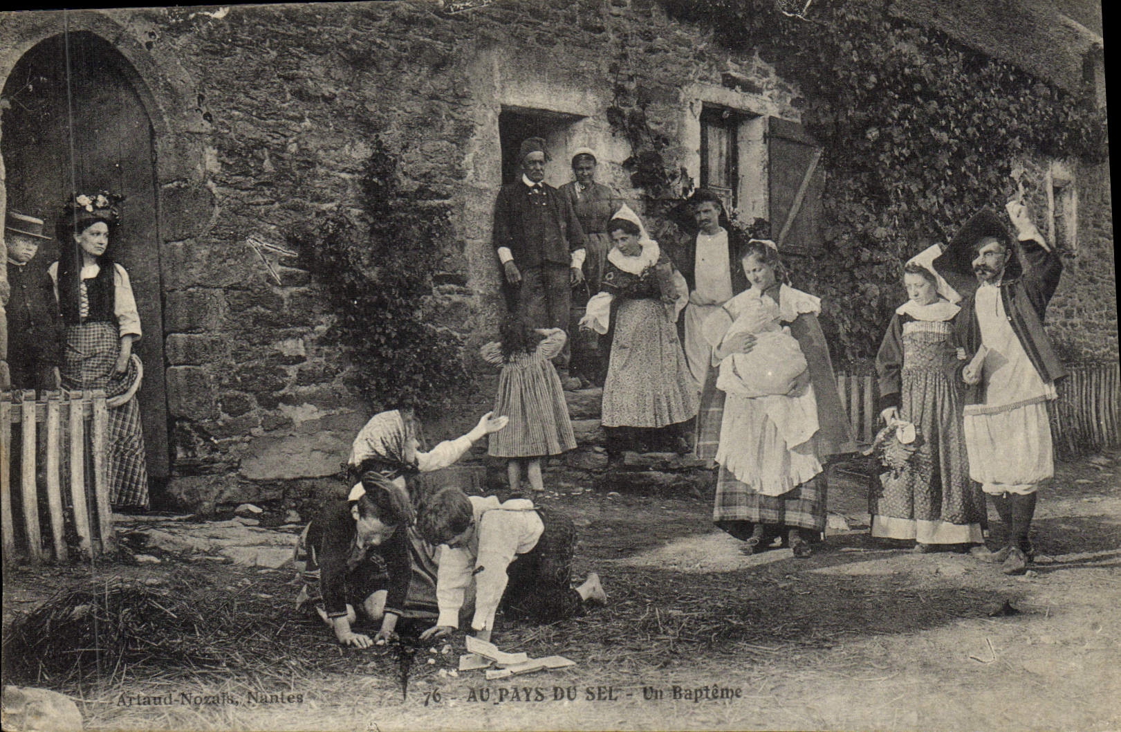 VINTAGE POSTCARD Folklore salt-water Marshes With the country of salt baptism