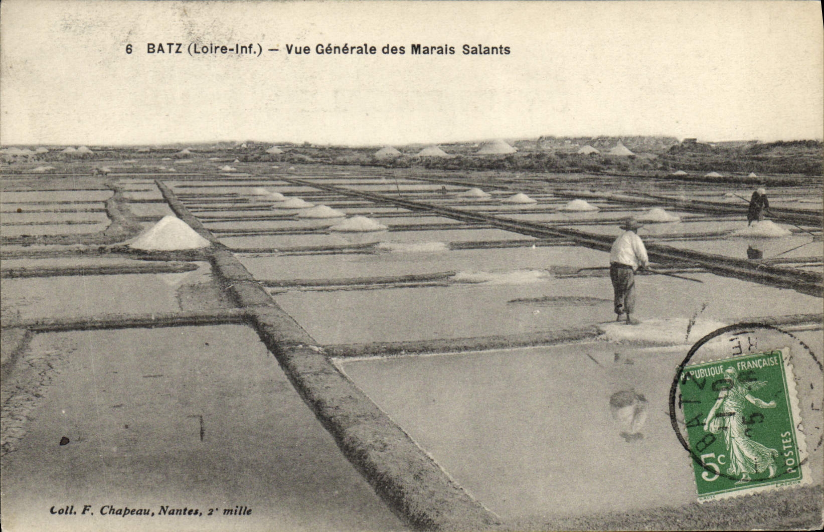 VINTAGE POSTCARD Folklore salt-water Marshes Batz View