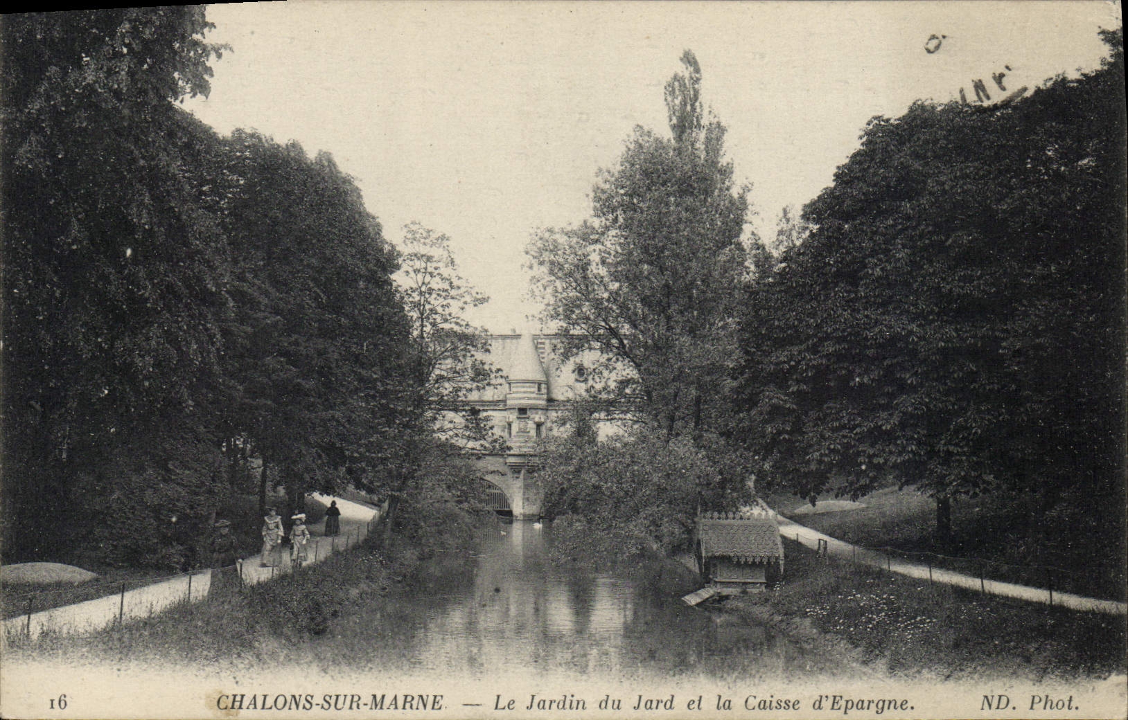 CPA Banque Chalons sur Marne Le jardin du Jard et la Caisse d'Epargne