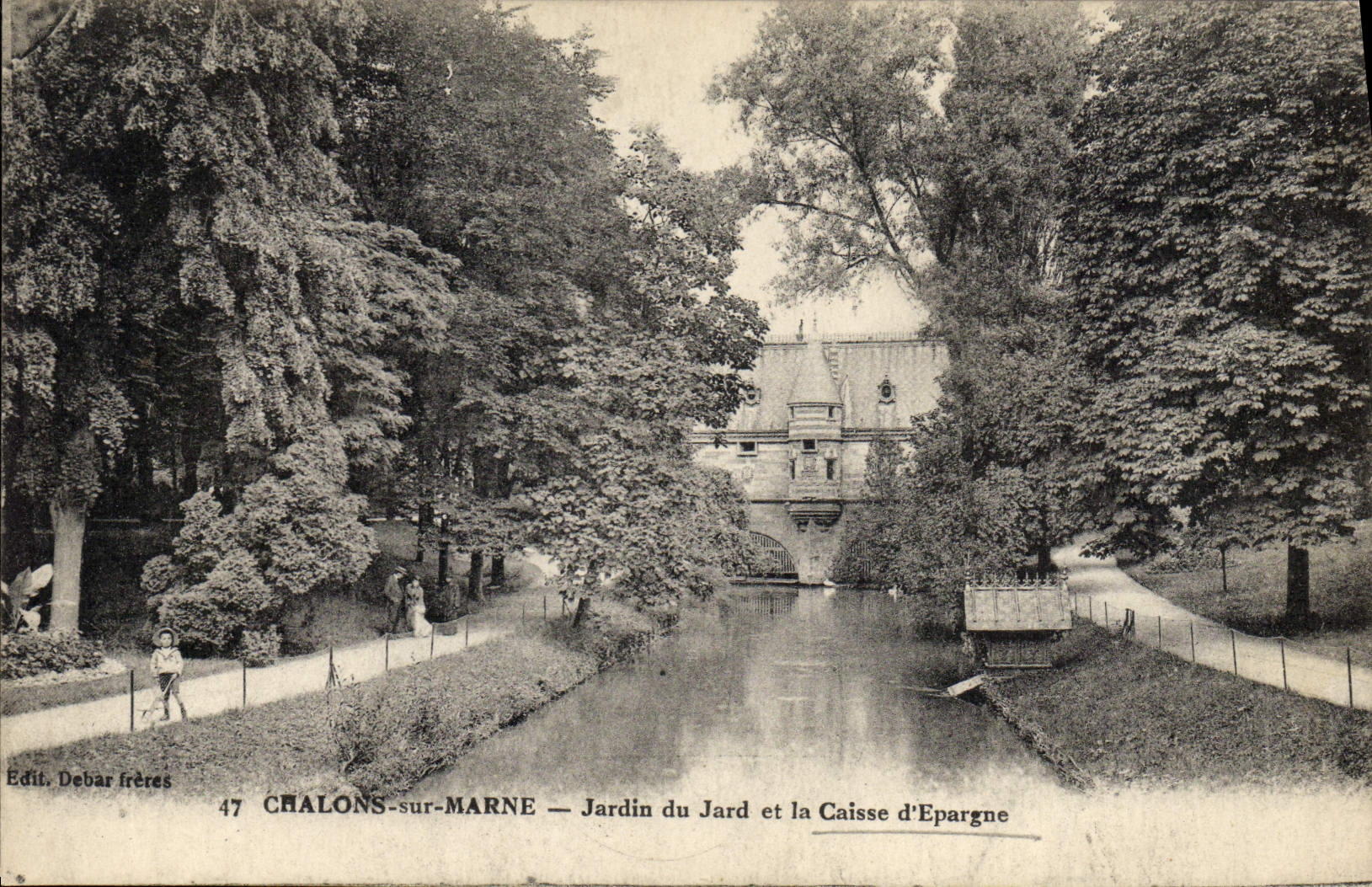 CPA Banque Chalons sur Marne Jardin du Jard et la Caisse d'Epargne 
