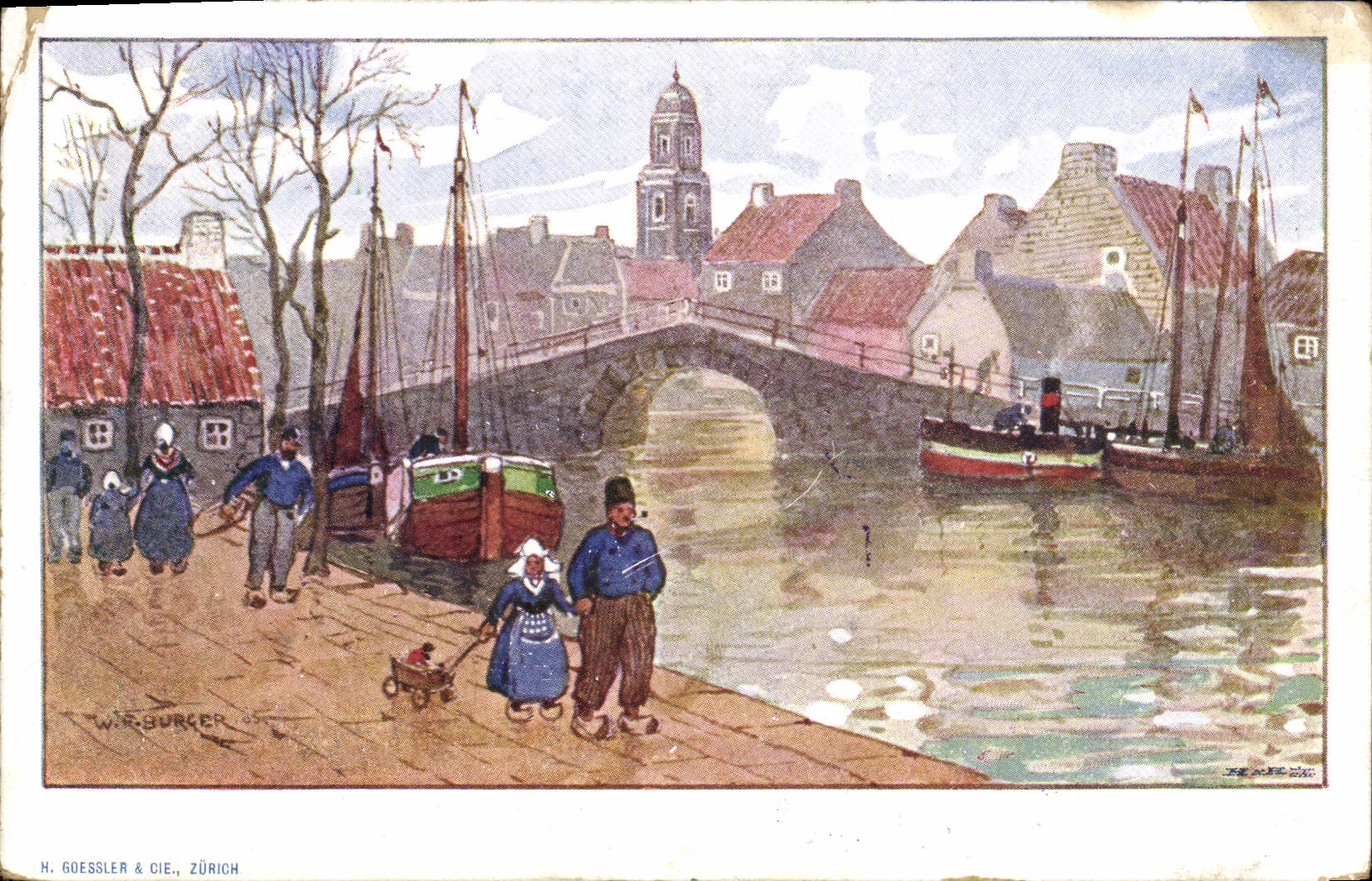 VINTAGE POSTCARD Fantasy Netherlands Illustrator