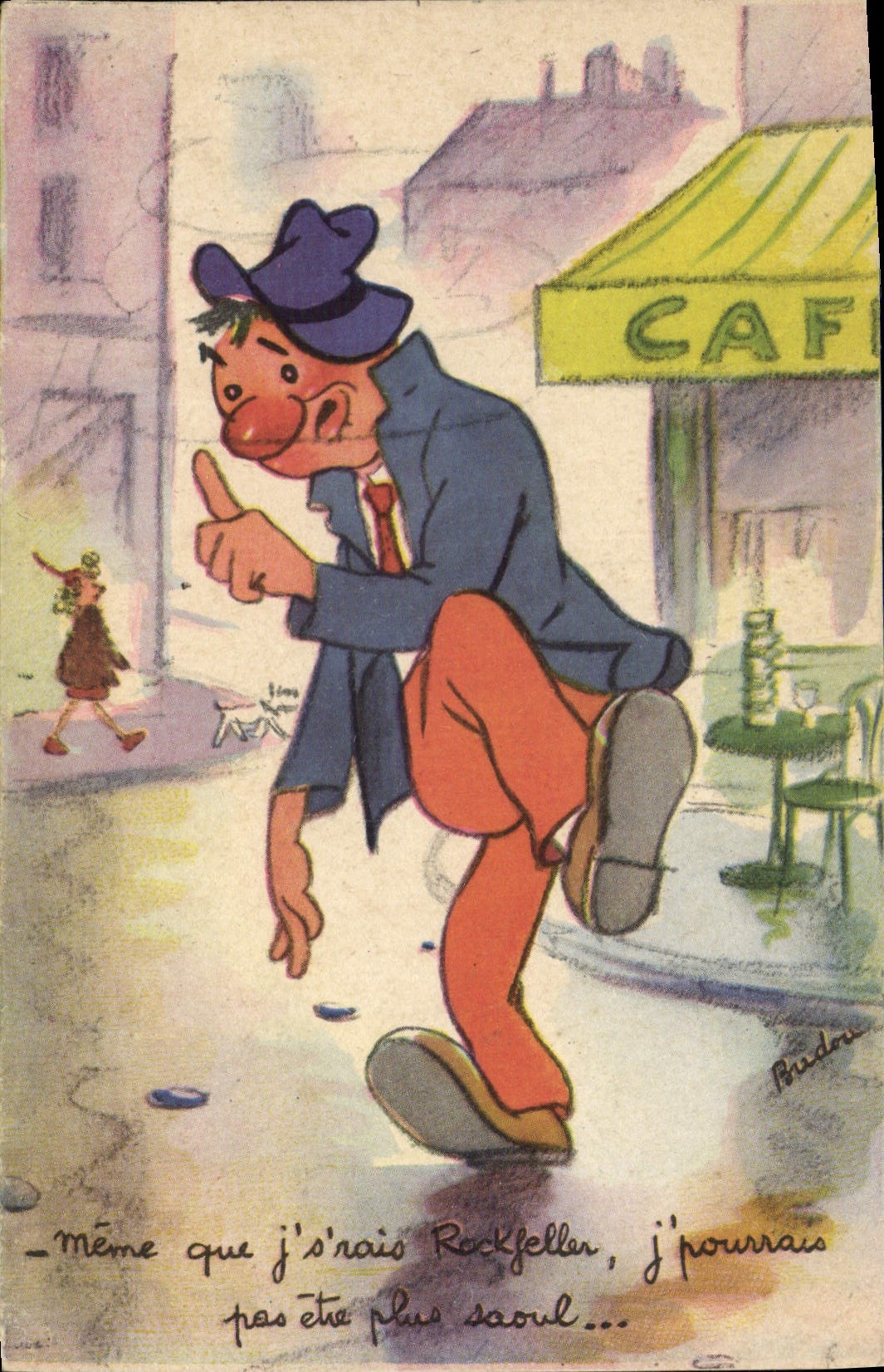 CPA Fantaisie Illustrateur Rockfeller Ivrogne