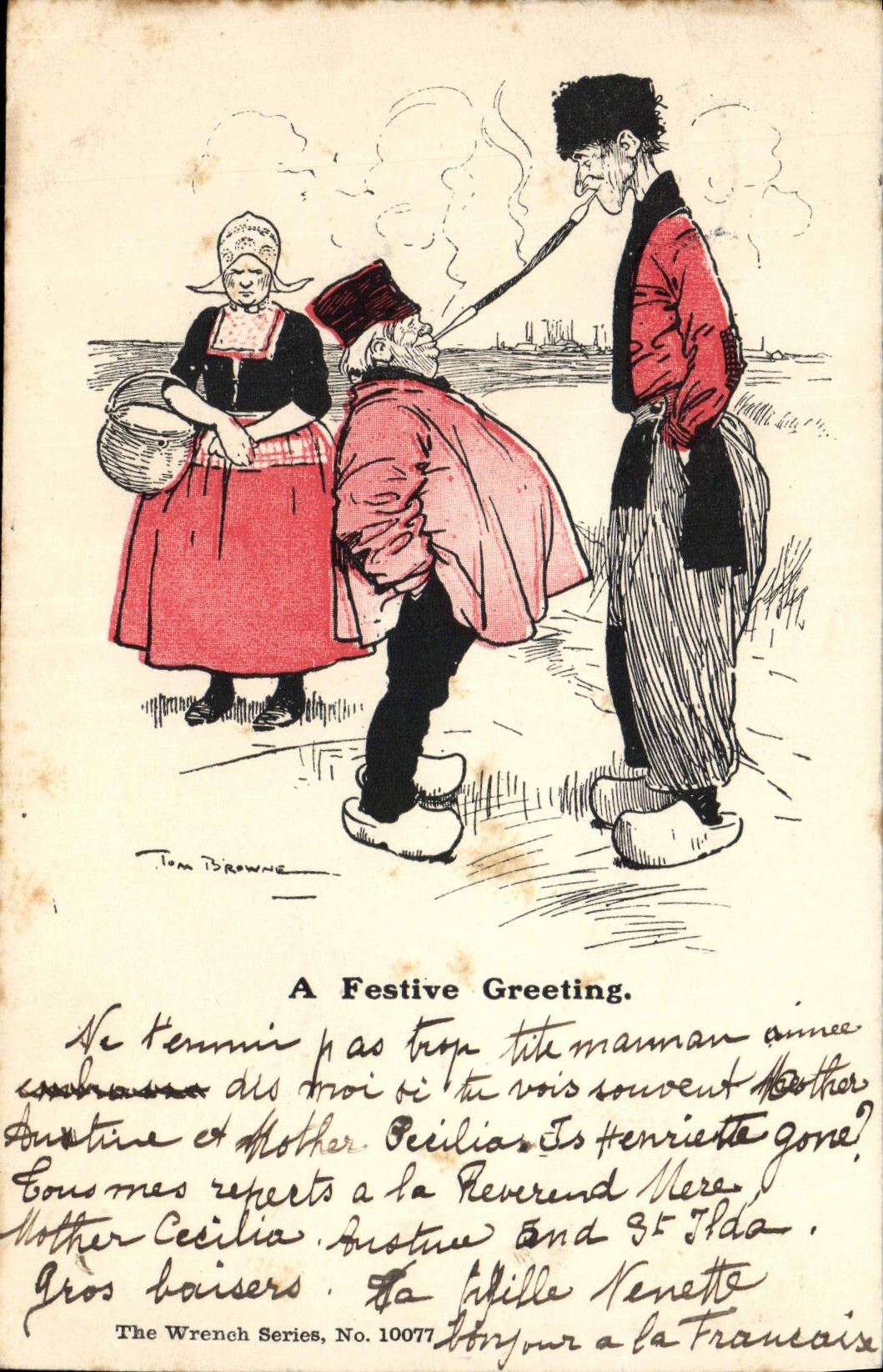 CPA Fantaisie Illustrateur A festive greeting