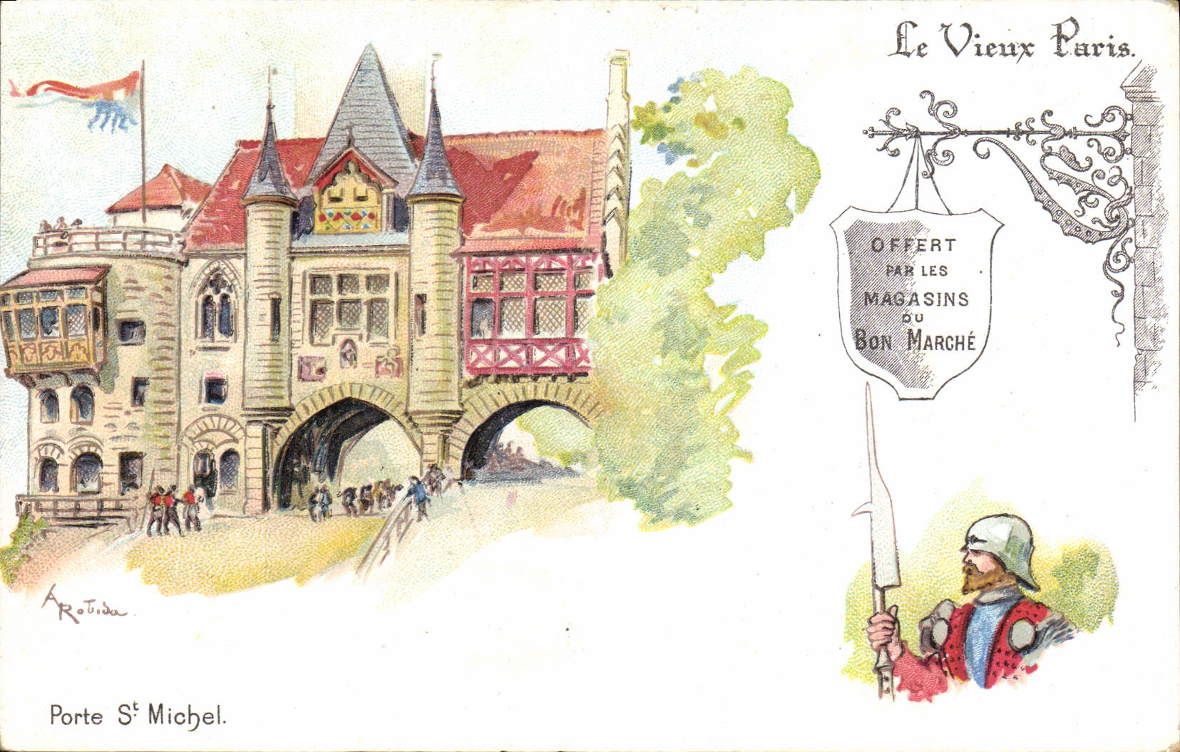 CPA Le Vieux Paris Au Bon Marche Porte St Michel
