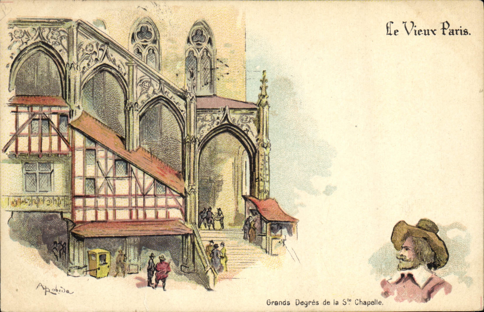 CPA Le Vieux Paris Au Bon Marche Grands degres de la Ste Chapelle