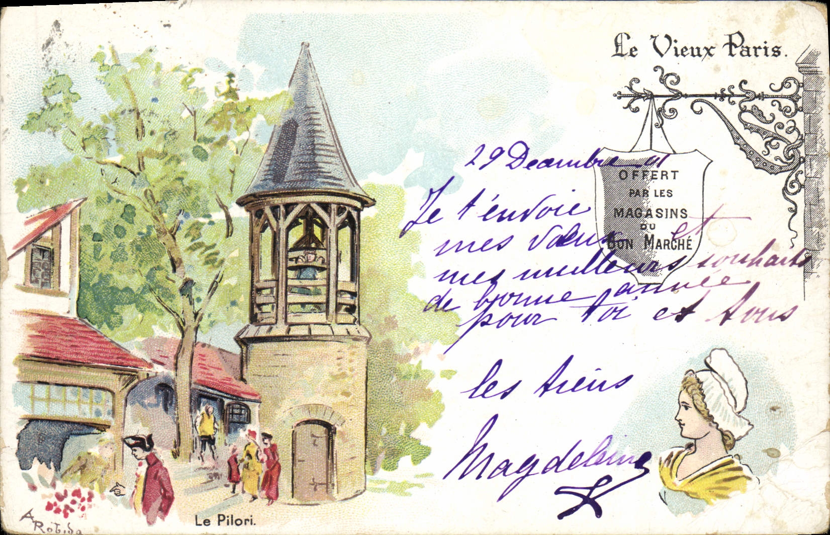 CPA Le Vieux Paris Au Bon Marche Le pilori Maison Boucicaut