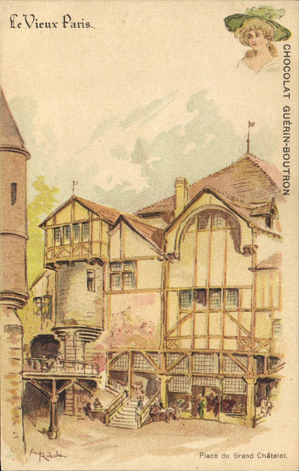 CPA Le Vieux Paris Au Bon Marche Chocolat Guerin Boutron Rue du Maroc Place du Grand Chatelet